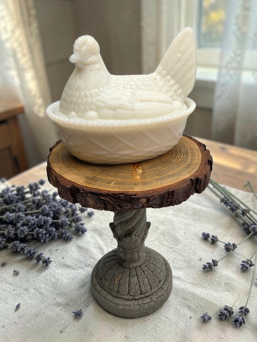 Handcrafted Rustic Wood Slice Pedestal Riser Small Cottagecore Farmhouse Decor